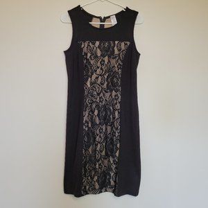 mark. by Avon Short Sleeveless Dress with Lace Panel and Nude Lining
